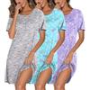 Ekouaer 3pcs Camicia da Notte Donna Pigiama Parto Ospedale Taglie Forti Estiva Camicia Notte Bottoni Davanti Manica Corta Vestito Donna T-Shirt Righe S-XXXL