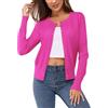 Newshows Donna Leggero Manica Lunga Cardigan Classico Collo Rotondo Cappotto Casual Maglia con Bottoni