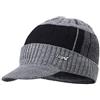 Yixda Berretto invernale da uomo caldo Beanie berretto lavorato a maglia Cap con visiera, grigio., Taglia unica