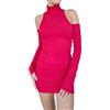 Lovelegis Abito Donna Tessuto Costine Collo Alto Dolcevita Senza Maniche Manicotti staccati Elegante Vestito Ragazza Tubino Elasticizzato Aderente Corto Minigonna Sera