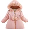 FEOYA Bambina Giubbotto Invernale Outwear Bimba Piumino Parka All'Aperto Bambine Cappotto Pelliccia Elegante Bambini Giubbotto Con Il Cappello Con Neve Escursionismo Sci 1-5 Anni
