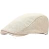 CIGPKLO Coppola Uomo Berretto con Visiera in Lino da Uomo Estivo 1pc Berretto Regolabile Traspirante Solido Nero edera a Becco D'Anatra Cappello Boinas para Mujer(Beige)