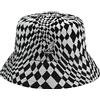 Kangol Cappello di Tessuto Warped Check Bucket Uomo/Donna - da Pescatore Estate Primavera/Estate - M (56-57 cm) Nero-Grigio