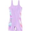 Generico Costume da Bagno Intero Bambina 7-12 Anni Nuoto Pantaloncino Costume Intero Bambina Piscina Costumi da Bagno Interi Mare Patchwork Monokini Sportivo Spiaggia Estate Beachwear (Viola, 9-10 anni)