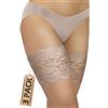 sesto senso 3 Paia Fasce Cosce Pizzo Anti Sfregamento Sexy Elastico Strisce Silicone Sabia Carne 65-70 L