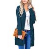 II ININ Cardigan da Donna con Scollo a V in Maglia a Maniche Lunghe con Bottoni leopardati e Tasche(Blu,Mittel)