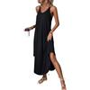 YKDLLF Abito Estivo con Cinturino a Spaghetti Donna Senza Maniche Modello a Trapezio Lungo Casual con Scollo a U Vestito Ampio per Le Vacanze e la Spiaggia