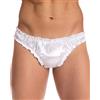 Satini Raso Volant Femminuccia Perizoma Tanga Mutandoni Slip Mutandine Biancheria Intima (Bianco, XL)