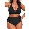 CheChury Donna Taglie Forti Bikini Set Coordinati Boemia Reggiseno Costume da Bagno Due Pezzi Plus Size Mare Spiaggia Due Pezzi Costumi Donna Mare