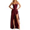 PINTUTU Abito Lungo Donna Sexy con Spalline Sottili Schiena Nuda E Taglio Aderente per Eventi Esclusivi - Vestito Elegante Aperta Slim Fit Serate Speciali per Luna Miele, Anniversari O San