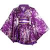 Generic Costume da Geisha giapponese sexy corto per donna con stampa yukata, kimono con cintura obi, Etichettalia unica
