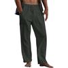 LVCBL Pantaloni Sportivi Casual in Lino da Uomo Estivi Larghi per Yoga Spiaggia con Elastico in Vita,M-3XL