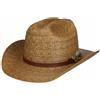 Stetson Palm Braid Cappello Western Intrecciato Paglia di Palma Protezione UV Fascia in Pelle Uomo Primavera Estate