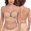 Lemorosy Reggiseno Donna Schiena Nu Profondo Push-up con Ferretto(Beige,4C)