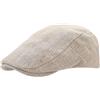 CIGPKLO Coppola Uomo Berretto con Visiera in Lino da Uomo Estivo 1pc Berretto Regolabile Traspirante Solido Nero edera a Becco D'Anatra Cappello Boinas para Mujer(Khaki)