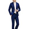 dPois Completo da Uomo 2 Pezzi Gentleman Suit Abito da Sposa Slim Fit Tuta da Cerimonia Matrimonio Dinner Tuxedo Vestito Smoking Formale Business Blazer Giacca e Pantaloni Blu B M