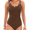 FULOOE Costume Intero Donna Contenitivo Costumi da Bagno Interi Curvy Elegante Taglie Forti Pancia Piatta Modellante Push up Reggiseno Imbottito Mare Piscina Beachwear