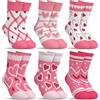 hometrixx 6 Paia Calze In Cotone Traspirante Bambina Calzini Corti Motivo A Cuore Rosa Calzini Alla Caviglia 3-5 Anni