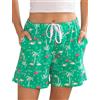 MIA LUCCE Pantaloncini da donna in cotone, pigiama corto con tasche e coulisse, taglie S-XXL, XXL