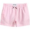 maamgic Costume Bambino a Rapida Asciugatura con Fodera in Rete, Costume da Bagno con Tasche e Coulisse Regolabile, da 2-16 Anni, Spiaggia e Piscina, Strisce Rosa E Bianche, 14-16 Anni