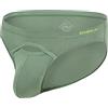 BIATWOWR Slip sexy da uomo con apertura frontale a sacchetto rigonfiamento a vita bassa elastico morbido confortevole biancheria intima maschile, 1 confezione: verde, M