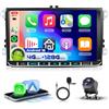 VECHTEL 4G&128G 9 Autoradio per VW Golf 5 6 Polo Passat Skoda Touran Tiguan Seat con Carplay Android Auto Wireless Android 15,Bluetooth RDS/FM Radio,Wi-Fi GPS Navi,Telecamera posteriore AHD