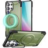 NALIA Custodia Magnetica Robusta per Samsung Galaxy S25 Ultra | Armor Verde Titanio, Grip & Feeling, Tecnologia Smart-Frame, Misura Perfetta, Sistema Magpower, GRANITE