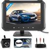 VECHTEL Monitor per auto HD 5'' con Telecamera Orientabile, Kit Telecamera Posteriore con Impermeabile IP68 Visione Notturna Supergrandangolo Linea di Retromarcia, Cavo da 8M, 12-24V per Berline SUV