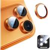 MAGIC JOHN 2 pezzi per iPhone 17 Pro/iPhone 17 Pro Max, vetro temperato 9H, antigraffio, non influisce sulla custodia, non influisce sulle riprese notturne, arancione
