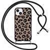 Yoedge Leopardata Cover con Cordino per iPhone 15, Aesthetic Marrone Disegni Motivo Corda, Sottile Morbido Silicone Laccio Custodia Antiurto Case con Tracolla Collana Catena per iPhone 15 6,1