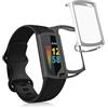 kwmobile Set 2x Custodia Smartwatch Compatibile con Fitbit Charge 6 / Charge 5 Cover - Case Silicone Protezione Orologio Fitness argento/grigio scuro