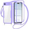 FERLAN Cover per Xiaomi Poco X8 Pro con Cordino, 360 Gradi Antiurto Custodia con Protezione Schermo Integrata Trasparente Rugged TPU Bumper Doppia Protettiva Cover per Xiaomi Poco X8 Pro -Viola