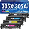 Cool Toner Cartuccia toner 305X 305A 4 pezzi per HP CE410X CE410A M475 M451 | Compatibile con stampanti HP LaserJet Pro 400 color M451dn 451nw M475dn Pro 300 MFP M375nw M351a M351 M375 M451 M475 Series