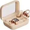 Jnchdghwa Auricolari Bluetooth Wireless in-Ear + Clip Auricolare, Auricolari BT Doppi, Riduzione del Rumore A Lungo Raggio, Auricolari Sportivi per Musica, Beige