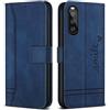 Bravoday Cover per Sony Xperia 10 III, Flip Custodia in Pelle PU Portafoglio Custodia per Sony Xperia 10 III, con Slot per Schede, Blu