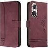 Bravoday Cover per Huawei P50 PRO, Flip Custodia in Pelle PU Portafoglio Custodia per Huawei P50 PRO, con Slot per Schede, Vino Rosso