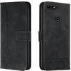 Bravoday Cover per Huawei Y7 2018 / Y7Prime 2018 / Enjoy 8 / Nova 2 Lite/Honor 7C, Flip Custodia in Pelle PU Portafoglio Custodia per Huawei Y7 2018, con Slot per Schede, Nero