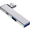 MALSSE Velocità USB3.0 Hub USB a Tipo C +2 Port Extension Adapter Con USB3. USB2. Porta per Ampia Compatibilità Hub Con Tipo C