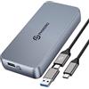 PHIXERO Adattatore per custodia Thunderbolt da 40 Gbps, custodia per SSD Thunderbolt in alluminio, custodia M.2 a tripla dissipazione del calore, custodia esterna da USB 4.0 a M-Key 2280 NVME PCIE SSD
