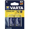 Brightium Blister con 2 batterie alcaline Varta Longlife C/LR14 da 1,5 V. Potenza e durata per i tuoi dispositivi. Ideale per l'uso quotidiano su giocattoli, telecomandi e molto altro ancora. Affidabilità