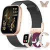 Iaret Smartwatch Donna, Regalo con 4 Cinturini e Charm, Orologio con Display HD da 1,75, Chiamate Bluetooth, Monitor Frequenza Cardiaca SpO2 Sonno, 120+ Modalità Sport, Compatibile con Android iPhone