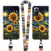 JEZSTHAI Cover Compatibile con Redmi Note 12 Pro 4G Custodia in Pelle con Disegno di Girasole,Portafoglio Pieghevoli Caso Cover con Laccio Tracolla/Cinturino per Cellulare