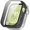 SEIAIYG Custodia per Huawei Watch Fit 3, Ultra Sottile PC Antiurto Caso con Vetro Temperato Anti-Graffio Protettiva Cover per Huawei Watch Fit 3 (Nero)