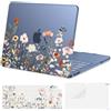 MOSISO Custodia Compatibile con MacBook Neo 13 pollici Cover 2026 A18 Pro | Copritastiera&Pellicola Protettiva&Fiori Giardino Resistente Graffi Rigida Case per MacBook Neo 13 A3404, Indaco