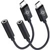 CLEM Provence Adattatore USB C Jack 3,5mm, DAC Hi-Fi, Smartphone, Tablet ( Set da 2 )