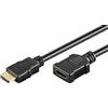 Goobay Prolunga HDMI ad alta velocità con Ethernet (4K @ 60Hz), cavo maschio a femmina, prolunga UHD-HDMI per PS5, Xbox, laptop, monitor, ecc., 1 metro, 61307