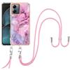 SNCLET Cover con Cordino per Motorola Moto G14 Custodia con Collana Staccabile Regolabile Antiurto TPU Edges PC Back Anti Scratch Custodia Marmo Protettiva Case per Motorola Moto G14,Marmo Viola