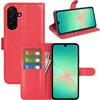 Fertuo Cover per Samsung Galaxy A27 5G, Custodia Portafoglio Cover a Libro in Pelle Flip Case Sottile con Silicone Bumper, Fibbia Magnetica, Porta Carte e Kickstand, Rosso
