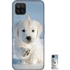 HopMore Nero Cover per Samsung Galaxy A12 Silicone Morbide Disegni Custodie Bella Custodia Antiurto Gomma Case Morbido Caso Gel AntiGraffio - Cane Bianco