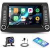 GOHHDL Autoradio per Fiat Panda 169, GOHHDL 2G+64G Radio per Fiat Panda 2002-2012 con Wireless Carplay Android Auto, 7 Pollici Autoradio Bluetooth Stereo Android con GPS WiFi GPS SWC FM RDS EQ Telecamera+Mic